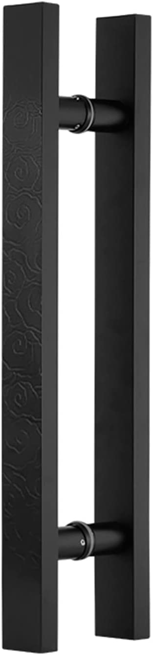 MXXQRHF Matte Black Brushed Glass Shower Door Handle, H Shape Double-Sided Push Pull for Entryway/Office/Home, 16"-47", Stylish & Durable Design