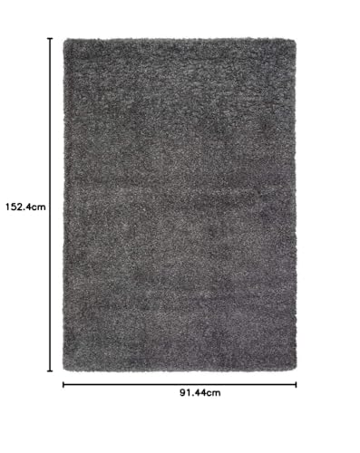 Image of Soft Fluffy Shag Rectangular Area Rugs For Living Room, Shaggy Floor Carpet For Bedroom, Girls Carpets Kids Home Decor Rugs, Cute Luxury Non-Slip [Size 3X5 Feet].Dark Grey