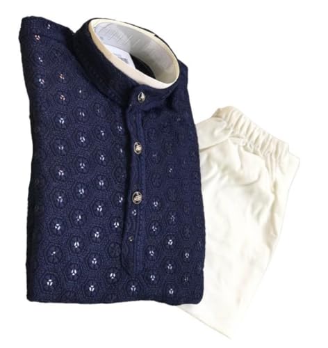 Image of Uchchitha Designs Boys Ethnic wear Kurta Pajama Dress Set Sequence Kurta stylish Model