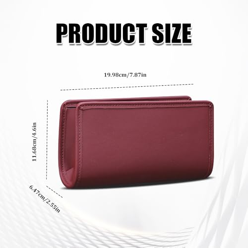 Image of Car Trash Can, Car Garbage Can, Waterproof Litter Auto Trash Can for Travelling, Auto Interior Accessories Foldable Hanging Mini Cars Storage Bag Container Universal Fit Most Cars (Wine Red)