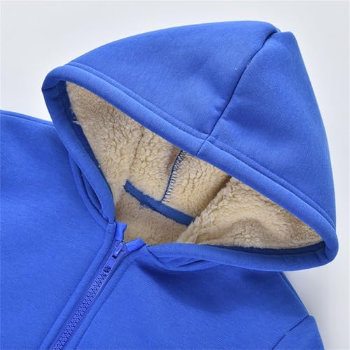 Kids Boy's Girl's Sherpa Fleece Lined Jacket Zipper Fuzzy Fleece Hoodie Toddler Warm Winter Jacket Hooded Sweatshirt3