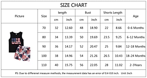 Baby Boy 4Th Of July Outfit Letter Print Tank Tops American Flag Shorts Fourth Of July Summer Clothes Black 12-18 Months #TOP6