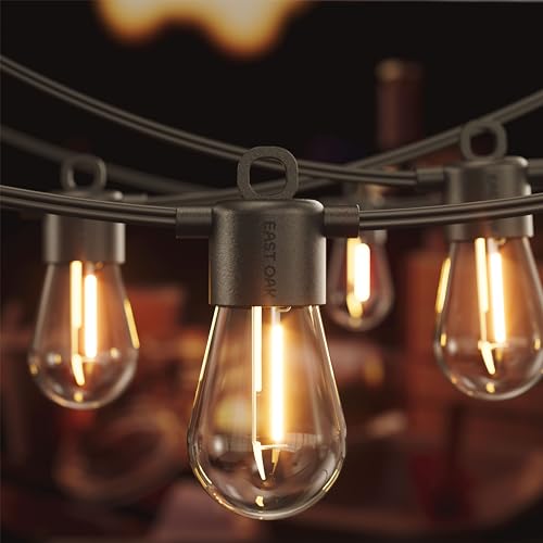 EAST OAK Outdoor String Lights LED 48FT, Patio String Lights