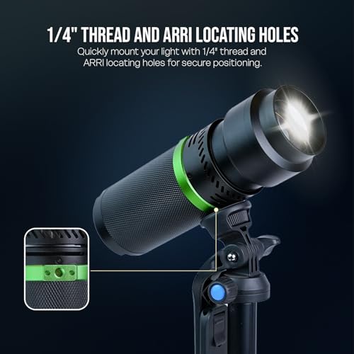 Image of HIFFIN G-Flash PRO RGB Photography Flashlight Portable Video Light 30W LED Spotlight 5000mAh Battery 4 Color Modes (Red /Blue /Warm /Yellow) CRI95+ Active Cooling Fan USB-C Charging for Videography