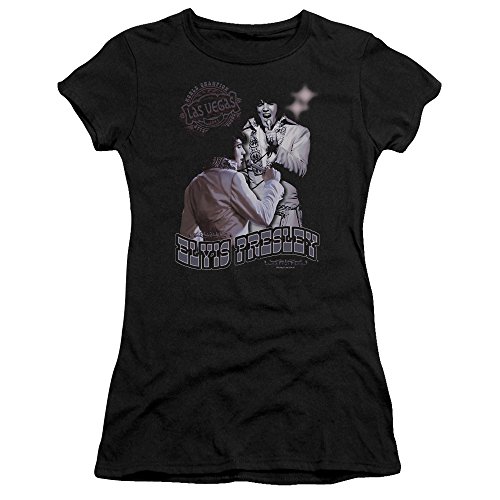 T-shirt Elvis Presley The King Rock Violet Vegas Juniors Sheer T-shirt Grigio L