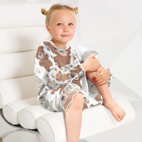 Nightgowns Sleepwear Lightweight Nightdress Soft Pajamas Dress Cute Teddy Bears for 3-10 Years4