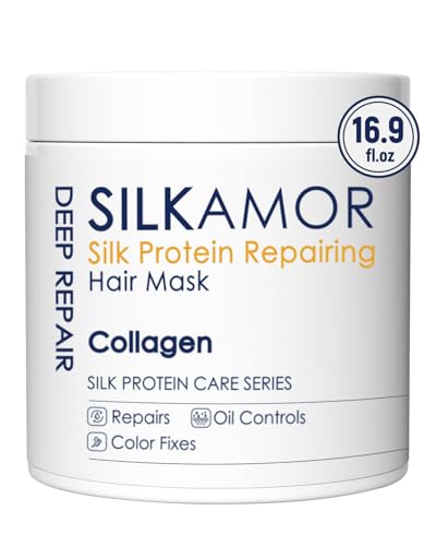 Hair Protein, Protein Hair Treatment, Nourishing + Strengthening + Hydrating Hair Mask For Curly Dry Damaged Bleached Split End Hair, Silk Protein & Sericin, Soft Fragrance, 500ml