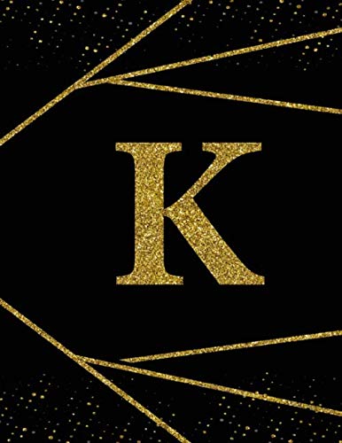 K : Initial Monogram Letter K Notebook for Girls & Women: Beautiful Golden College Lined Journal, Notebook, Diary