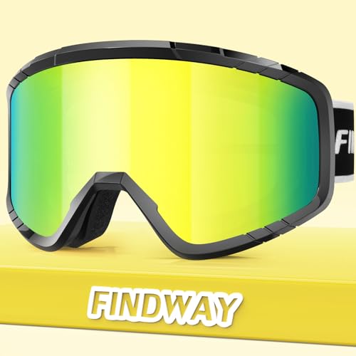 [Findway] スキーゴーグル キッズ スキーゴーグル 大人 スノーゴーグル メンズ スノボ ゴーグル 眼鏡対応 スノーボードゴーグル OTG 広視野 防風/防雪/曇り止め UVカット ヘルメット対応 軽量と耐衝撃