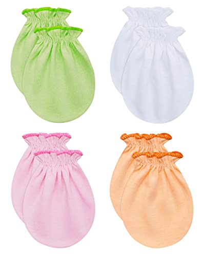 Image of RATIVE No Scratch Mittens 100% Cotton For Newborn Baby 0-6 Months Boys Girls