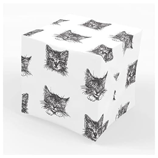 Stesha Party Black Kitty Cat Wrapping Paper Kitten Animal Gift Wrap 30 x 20 Inch (3 Sheets)