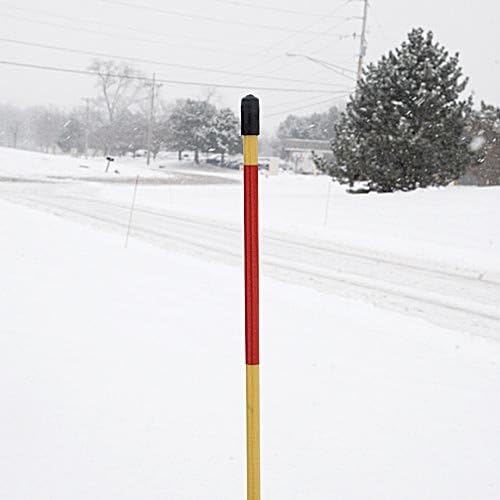 Reflective Fiberglass 4 ft Marking Stakes (Yellow W/Red Band, Pack of 12)