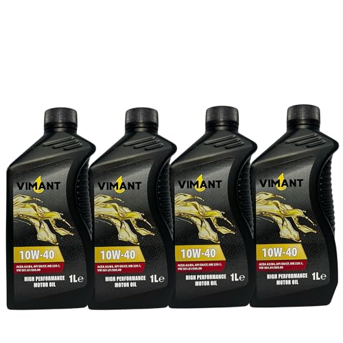 VIMANT Olio Motore Auto SAE 10W-40, 4 Litri, 4x1L, Semi-Sintetico,