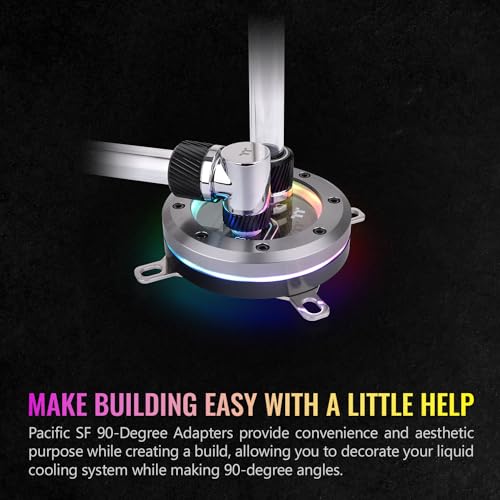 Image of Thermaltake Pacific SF 90 Degree Adapter Silver Black /DIY LCS /Fittings CL-W396-CU00SL-A
