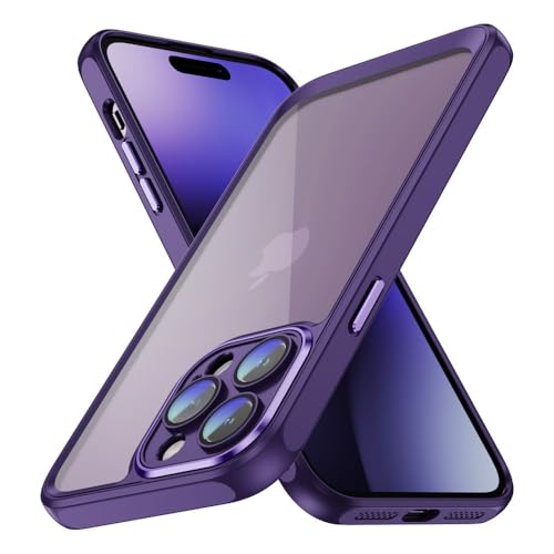Coque iPhone 14 Pro Max anti-choc finies les rayures sur l'objectif violet
