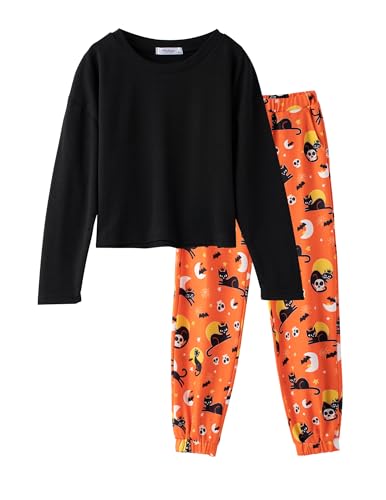 Image of Arshiner Girls 2 Piece Outfits Kids Tie Dye Sweatsuits Set Long Sleeve Shirt and Pants Set Size 5-14 Y