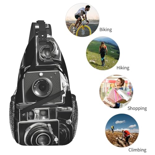 Bolso cruzado para hombre, mochila bandolera urbana negra miniatura 6