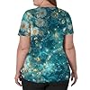 T Shirts for Women UK V Neck Short Sleeve Top with and Print Relaxed Fit Lightweight Casual Blouse Daily Wear Army Green 3XL #3
