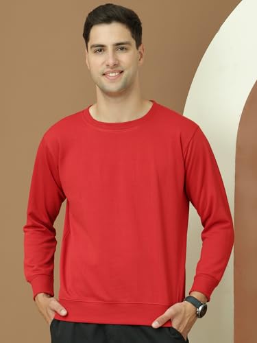 Image of Mack Jonney Fleece Regular Fit Solid Round Neck Sweatshirt for Men-MACK639877
