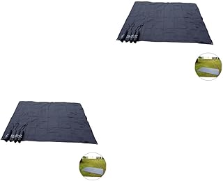 CLISPEED 2 Pçs Cobertor De Praia Tapete De Praia Colchão Grande Tapete De Piquenique Tapete De Acampamento Tapete De Piquenique Grande Tapete De Piquenique Cobertor Portátil Boutique Preto