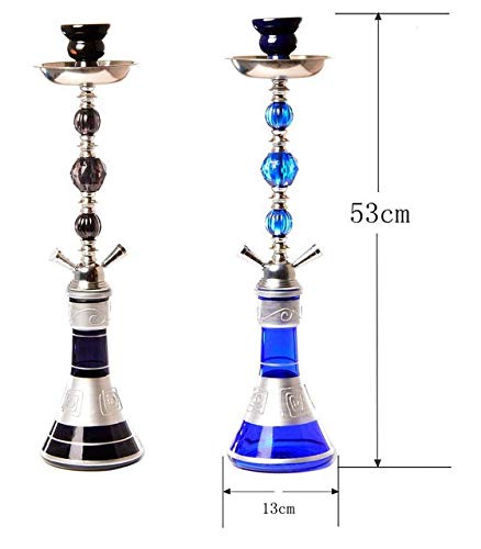 GLASHASCHAHE, Big GYNAH, 2 Schlauchhuka Set Mit Silikon-Hukahn-Schlauch, 21Inch Tall Hukahn Shisha,Blau – Bild 7