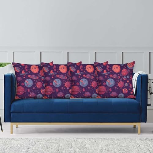 Housse de coussin planète spatiale carrée pour décorer la chambre et le canapé - 5