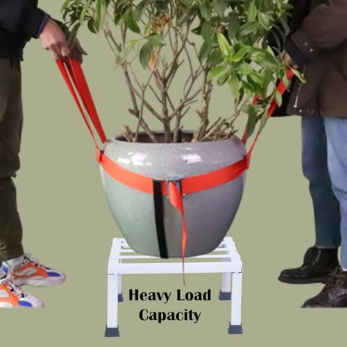 Image of Premium Strong Flower Pot / Gamla Square Stand For indoor and Outdoor Plants | Square Shape Thick and Strong Leg For Garden, Balcony, White - Set of 8