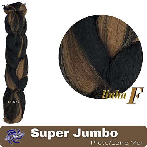 Super Jumbo Ser Mulher Cabelo Para Trança Box Braids Pacote 399 gramas Cor F1B/27 Mechas/Loiro Mel
