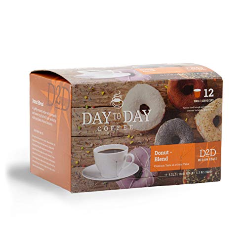 Image of Day To Day Donut Blend Medium Roast Single Serve Coffee Pods, 12-Count Box (Pack of 6) for K-Cup Keurig Brewers