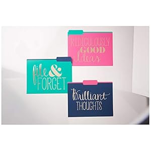 Roobee Gold Brilliant Thoughts, Ridiculously Good Ideas, File & Forget Decorative File Folders (Set of 9)