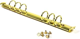 1Pcs Metal A5 Notebook 20mm 6-Hole Ring Binder Mechanisms Replacement Kit for Binder Planners Loose Leaf Binding Spines Combs for Personal Organizers Planners,Golden