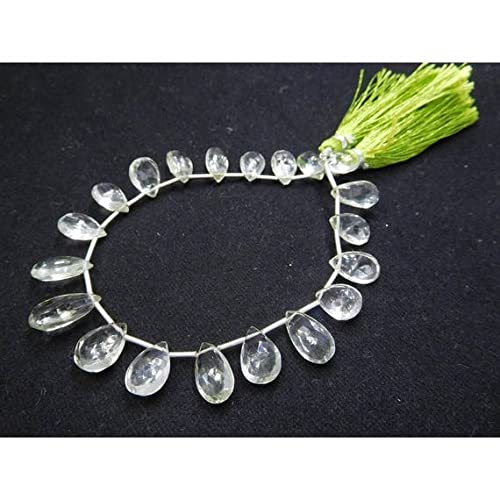 Améthyste verte naturelle en perles briolettes poires facettées fil de 8 pouces
