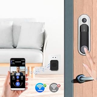 SYCAMTC Wireless HD Video Doorbell Camera, Live View 2-Way Audio, Safe Doorbell with Night Vision, Cloud Storage, 2.4G Wi-Fi only