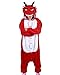 wotogold Pigiama di Drago Rosso Animale Costumi Cosplay per Adulti Unisex with Horn Red