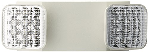 LED Two Head Emergency Light Hardwired with Battery Back-up White (1 - Pack)