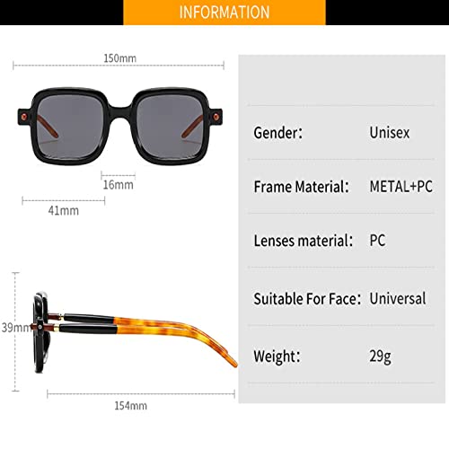 Gafas de sol para mujeres de estilo retro rectangular con proteccion UV400 y marco transparente 4