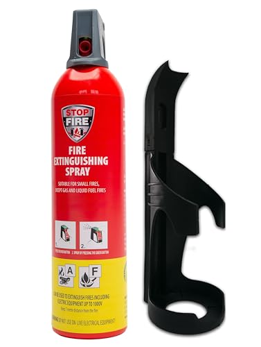 IWH - Spray extintor de incendios de 750 ml | Compacto e ideal para camping, coche, casa y ocio | Pequeño spray extintor ideal también para viajes | Clases de fuego A y F