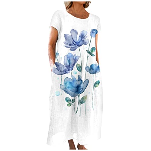 Midi Kleider Damen Sommer Sommerkleider Für Mollige Blumenmädchenkleider...
