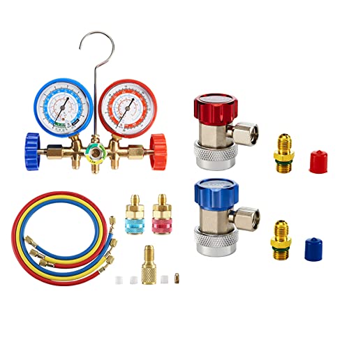 Omt Ac Vacuum Pump Kit Fits R134A R12, R22, R502 And R134A 1/4" Quick Coupler Adapter, Bundle #TOP11
