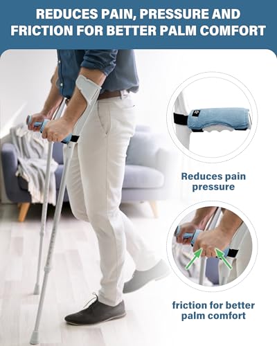 SPRING SEAON Unterarmgehstützen Griffpolster – Weiche Schaumstoff Handpolster für Krücken, Rutschfest & Bequem, Schmerzlinderung beim Gehen, Universal passend für Unterarmkrücken, 2 Stück