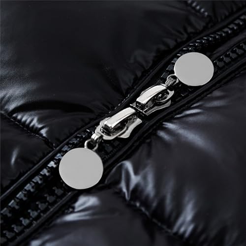 DGHM-JLMY Men's Glossy Padded Winter Hood Coat Metallic Full Zip Down Quilted Puffer Jacket Warm Plus Size Shiny Hooded Coat4