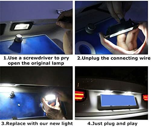 Trintion 2Pcs Number Plate Lights LED Rear License Error Free Waterproof Rear Lamps Assembly for Audi A3 S3 A4 A6 B6 B7 Q7