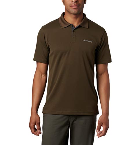 Columbia Men's Utilizer Short Sleeve Polo Shirt, Olive Green, Shark, Large