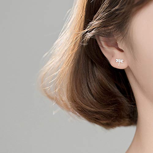 Dainty Dragonfly Tiny Stud Earrings S925 Sterling Silver for Women Girls Minimalist Insect Small Cartilage Earring Studs Jewelry Gifts Hypoallergenic2