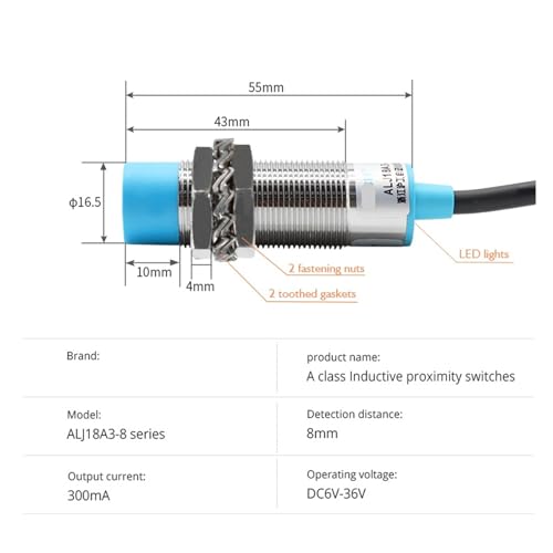 Sensor M18 PNP NO interruptor de proximidad inductivo de 3 cables clase A 4