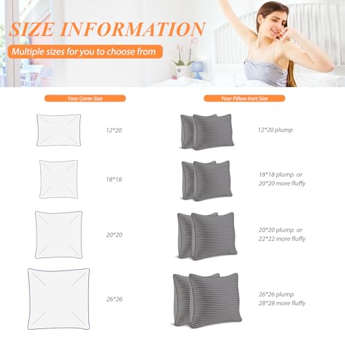 Pillows Insert 20x20 Set of 2 Soft and Supportive Decorative Throw Pillow for Couch and Bed,Indoor Square Pillow Stuffing for Living Room with Premium Original Down Alternative Filling,Grey