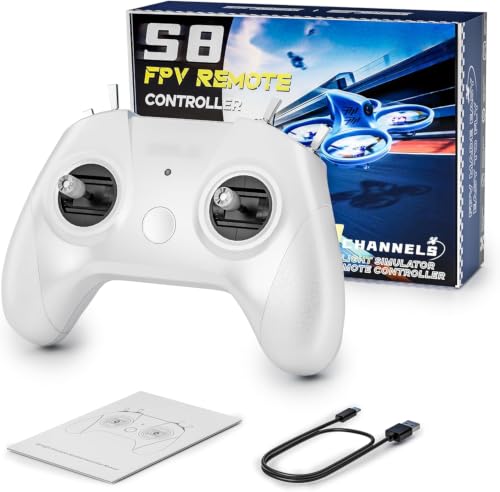 STARDRONE S8 FPV Flight Simulator Controller -Anti-Slip PU Handle, 8 Channel Metal Joystick...