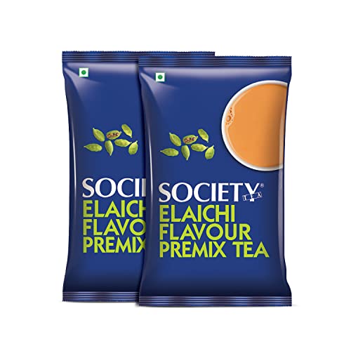 Image of Society One Minute Tea | Elaichi Flavour | Made With Cardamom | Flavoured Instant Tea | 1Kg | Pack Of 2, Black Tea