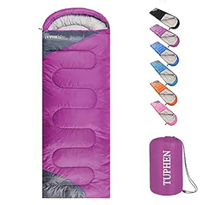 tuphen- Sleeping Bags for Adults Kids Boys Girls Backpacking Hiking Camping Microfiber Liner, Cold Warm Weather 4 Seasons Indoor Outdoor Use, Lightweight & Waterproof