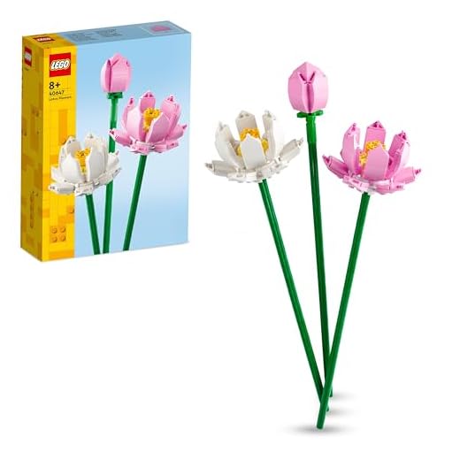 LEGO Botanicals Lotus Flowers - Faux Flower Bouquet Building Set for 8+ Year Old Girls and Teenagers - Great as a Gift for Mothers - Bedroom Decoration or Desk Decor - Botanical Collection - 40647